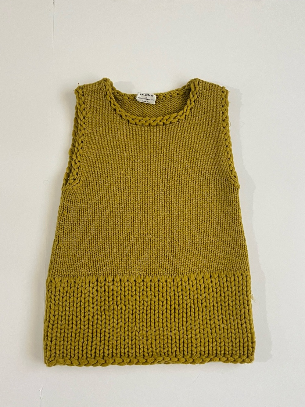 Philosophy di Alberta Ferretti chunky knit sleeveless sweater in  mustard